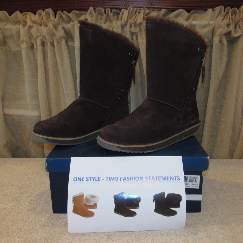 Fitzwell Suede Upper Cushioned Faux Fur Boot size 9